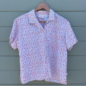 Liz Claiborne L Linen floral blouse